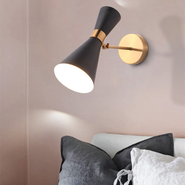 Modern Minimalist Wall Sconce Matte Black Cone Wall Lamp for Living Room Corridor