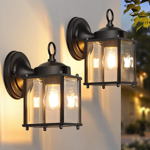 2 Pack Outdoor Wall Lantern Exterior Waterproof Wall Sconce Light Fixtures for Entryway