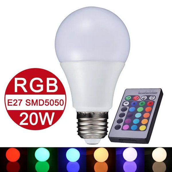 NEW E27 RGB LED Lamp 10W 15W 20W LED RGB Bulb Light Lamp